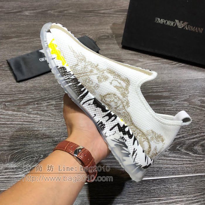 Armani男鞋 2019新款 男士休閒運動鞋 透氣網布 阿瑪尼時尚男鞋  jpx2156